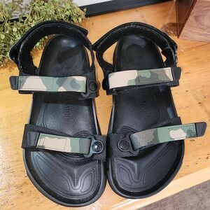 BIRKENSTOCK Kalahari Camo Rubber Sole Sandals. Sz 42